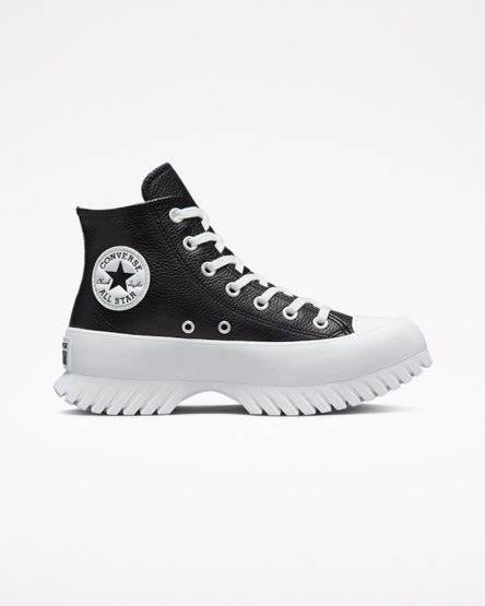 Dámské Boty Vysoké Converse Chuck Taylor All Star Lugged 2.0 Læder Černé Bílé | CZ MEBT69